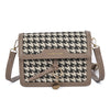 Large Capacity Women's Fashion Messenger Bag with Houndstooth Pattern