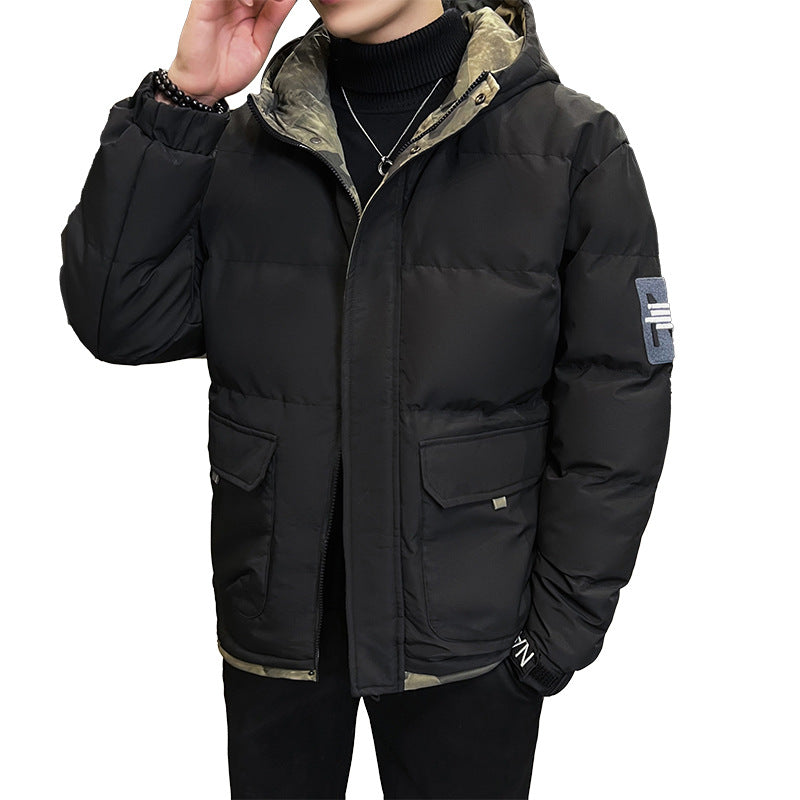 Men's Down Hooded Cotton-Padded Jacket