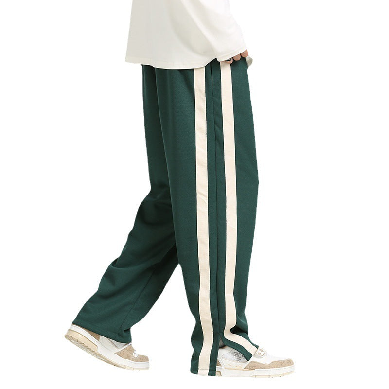 Straight Loose Striped Pendant Wide Leg Mop Pants