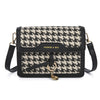 Large Capacity Women's Fashion Messenger Bag with Houndstooth Pattern