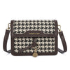 Large Capacity Women's Fashion Messenger Bag with Houndstooth Pattern