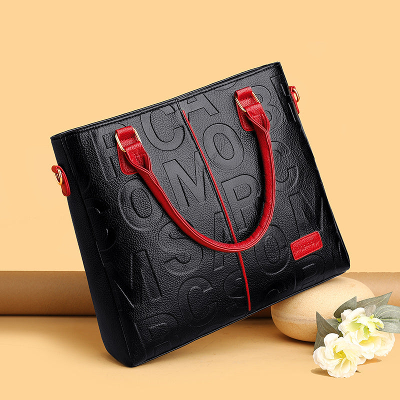 Leather Print Shoulder Bag with Spacious Design for Women