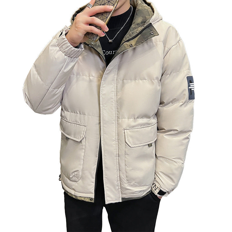 Men's Down Hooded Cotton-Padded Jacket