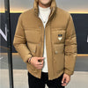 Versatile Men's Down Jacket with a Stylish Stand Collar for Casual Wear