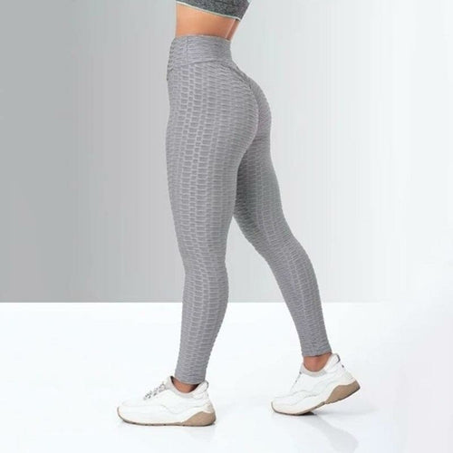 High-Waisted Black Plus Size Sports Leggings for Women with Push-Up Effect