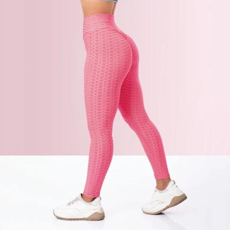 High-Waisted Black Plus Size Sports Leggings for Women with Push-Up Effect