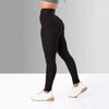 High-Waisted Black Plus Size Sports Leggings for Women with Push-Up Effect