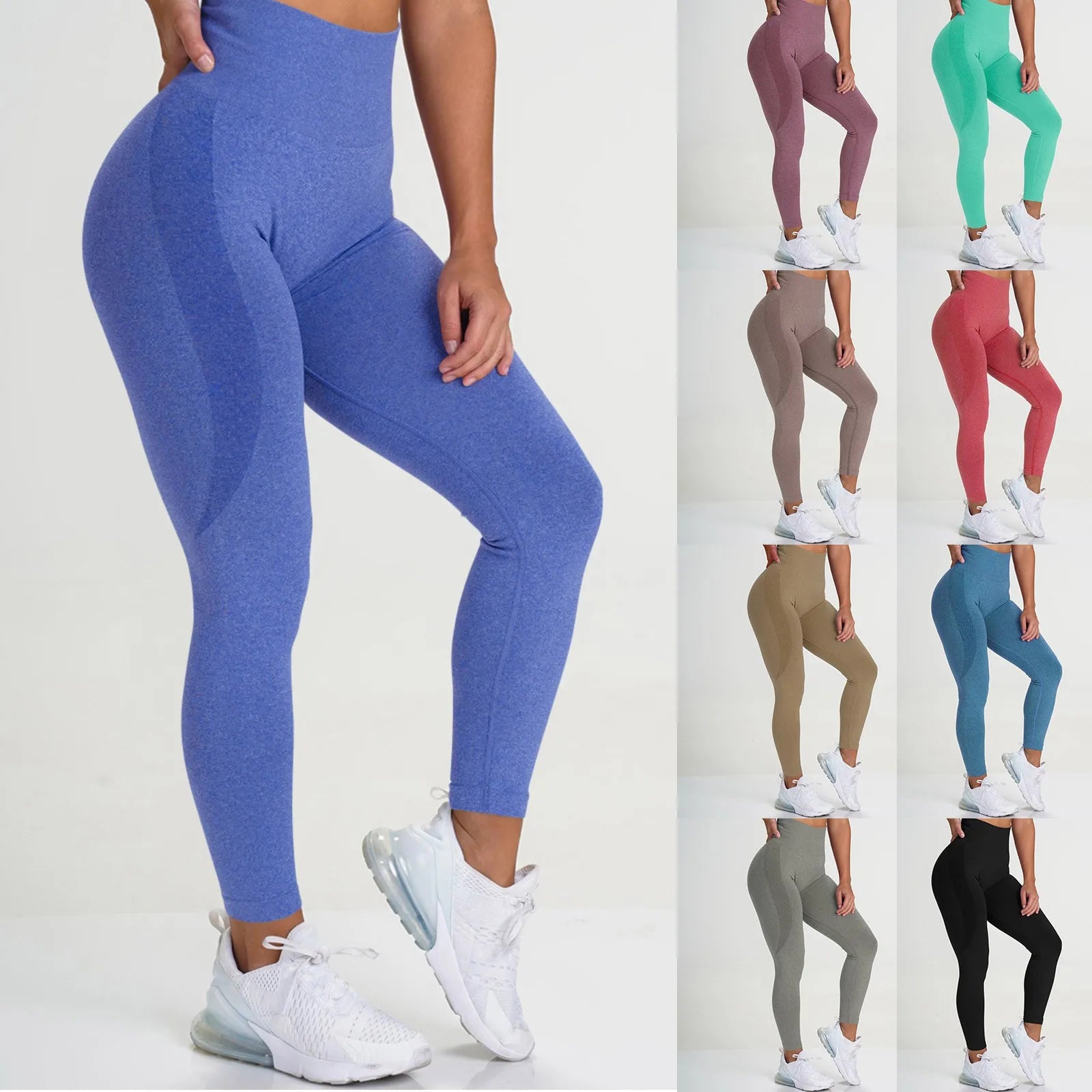 Women's High Waist Seamless Leggings for Sport and Fitness - Slim Shorts, Tights, and Gym Workout Pants