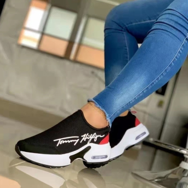 Fashion Casual Breathable Wedges Ladies Walking Sneakers