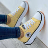 Canvas Casual Women's Sport Shoes with Flat Lace-Up Sneakers Pattern