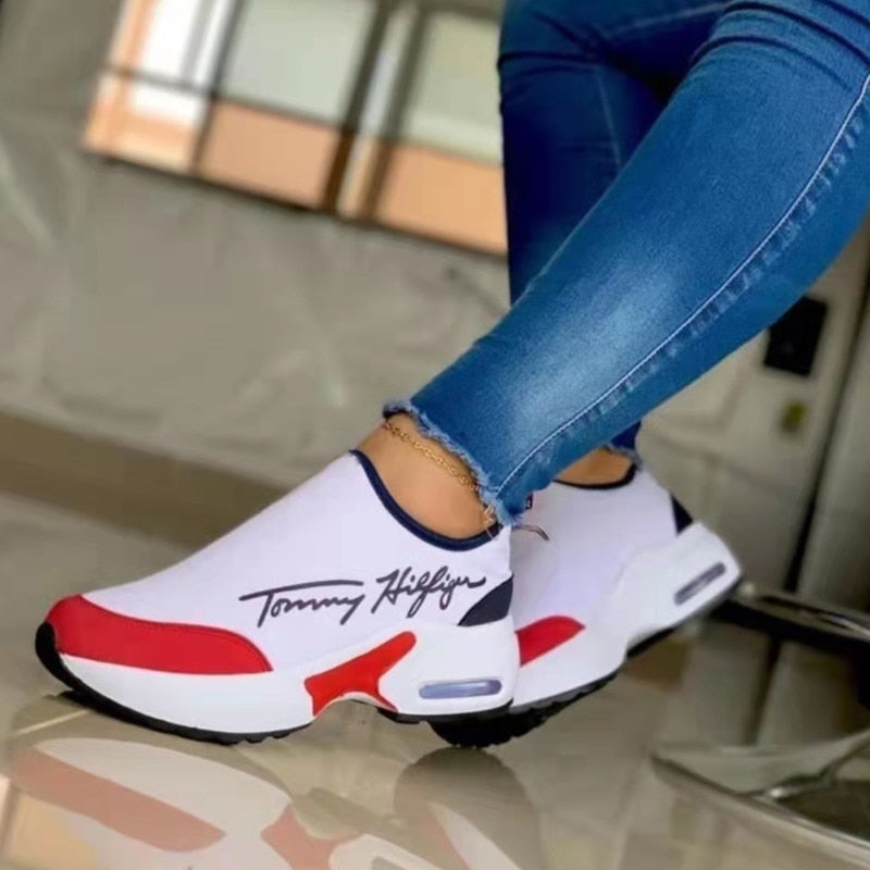 Fashion Casual Breathable Wedges Ladies Walking Sneakers
