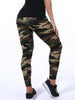 New Army Green Camouflage Printed Women's Fitness Leggings with High Elasticity for Gym Workouts - Skinny Sport Pencil Pants