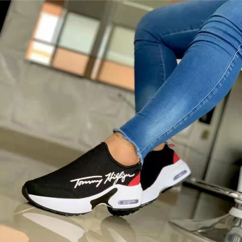 Fashion Casual Breathable Wedges Ladies Walking Sneakers