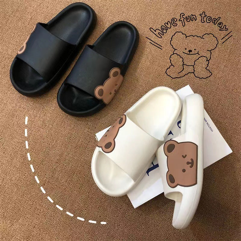 Adorable Bear Slippers for Summer Beach and Bathroom Use