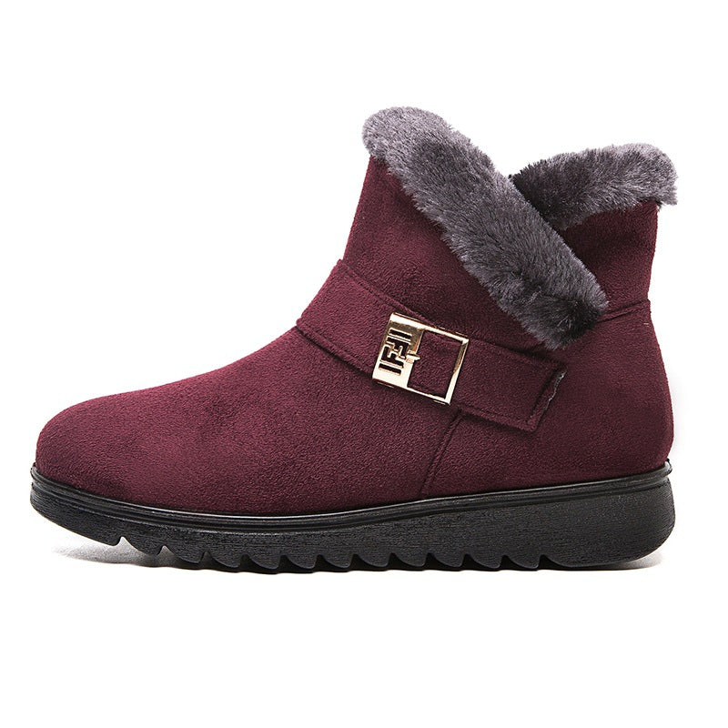 Women's Winter Boots, featuring plush warmth, zipper convenience, and comfortable flat soles