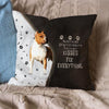 Pet Dog Print Linen Sofa Cushion Peach Skin Pillowcase