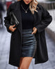 Fashion Temperament Commute Velvet Long Coat