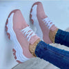 Women's Lace-up Sneakers for Outdoor Walking and Casual Sport Flats Platform