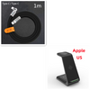 3-in-1 Fast Charging Station with Wireless Charger Stand and Quick Charge Dock for Phones