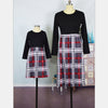 Nine-quarter Sleeve Plaid Mid-length Parent-child Skirt Dress