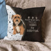 Pet Dog Print Linen Sofa Cushion Peach Skin Pillowcase