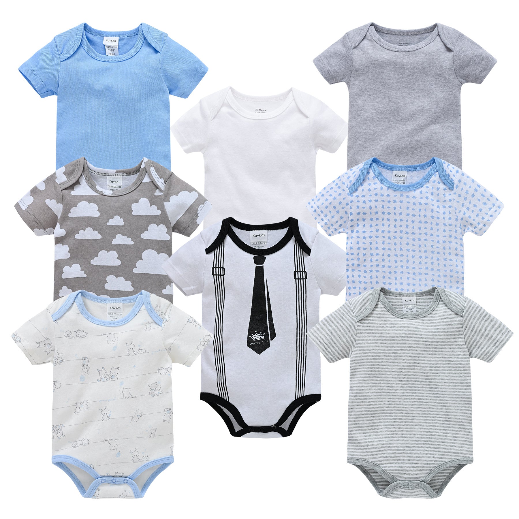 Baby Girl Baby Boy Newborn Cartoon Short-sleeved Romper Casual Romper