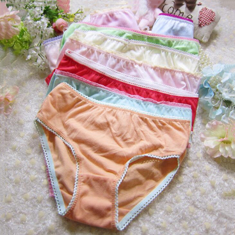 Set of 6 Girls' Floral Cartoon Brief Underwear for Kids