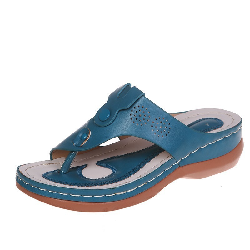 Women's Hollow Out Wedge Thong Sandals - Summer Beach Flip Flops