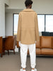 Long Sleeve Woolen Coat for Men in Mid-Length