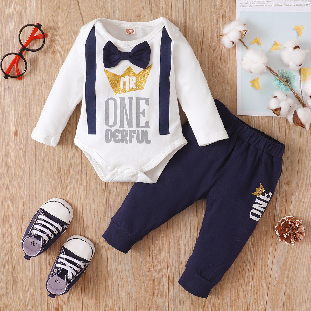 Winter MR ONE DERTUL Crown Long-sleeve Jumpsuit Two-piece Set