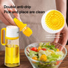 2-in-1 Silicone Brush BBQ Oil Spray Glass Bottle - Multi-Functional Oil Dispenser for Barbecue, Cooking, and Seasoning