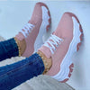 Women's Lace-up Sneakers for Outdoor Walking and Casual Sport Flats Platform