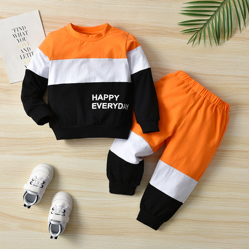 Boys And Girls Fashion Casual Round Neck Sweater Suit