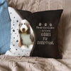 Pet Dog Print Linen Sofa Cushion Peach Skin Pillowcase