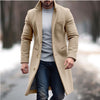 Men's Mid-length Woolen Trench Coat in Multi-color