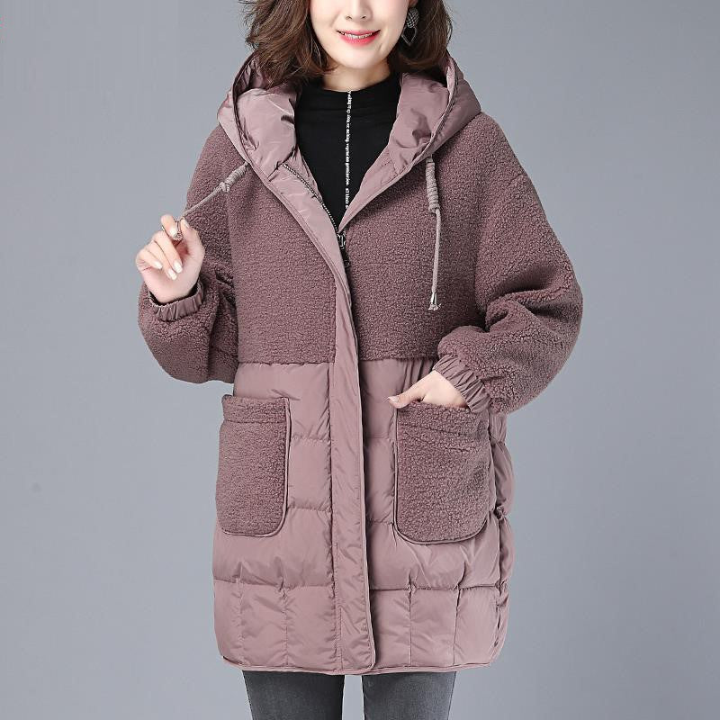 Women's Cotton-padded Coat Winter Loose Down Cotton-padded Coat Mid-length Plus Size Cotton Jacket Thickened