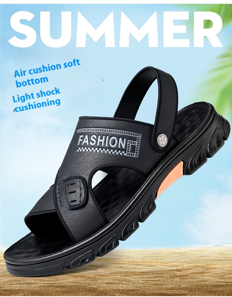 Summer Cowhide Sandals for Men: Comfortable Beach Footwear