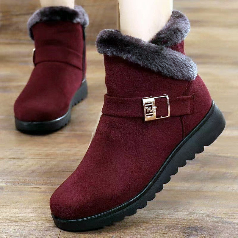 Women's Winter Boots, featuring plush warmth, zipper convenience, and comfortable flat soles