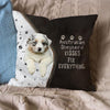 Pet Dog Print Linen Sofa Cushion Peach Skin Pillowcase