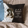 Pet Dog Print Linen Sofa Cushion Peach Skin Pillowcase