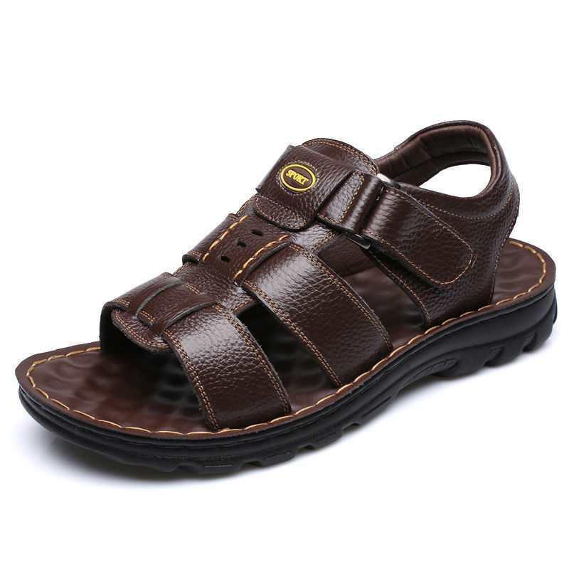 Men's Casual Beach Shoes with Non-Slip Velcro Design