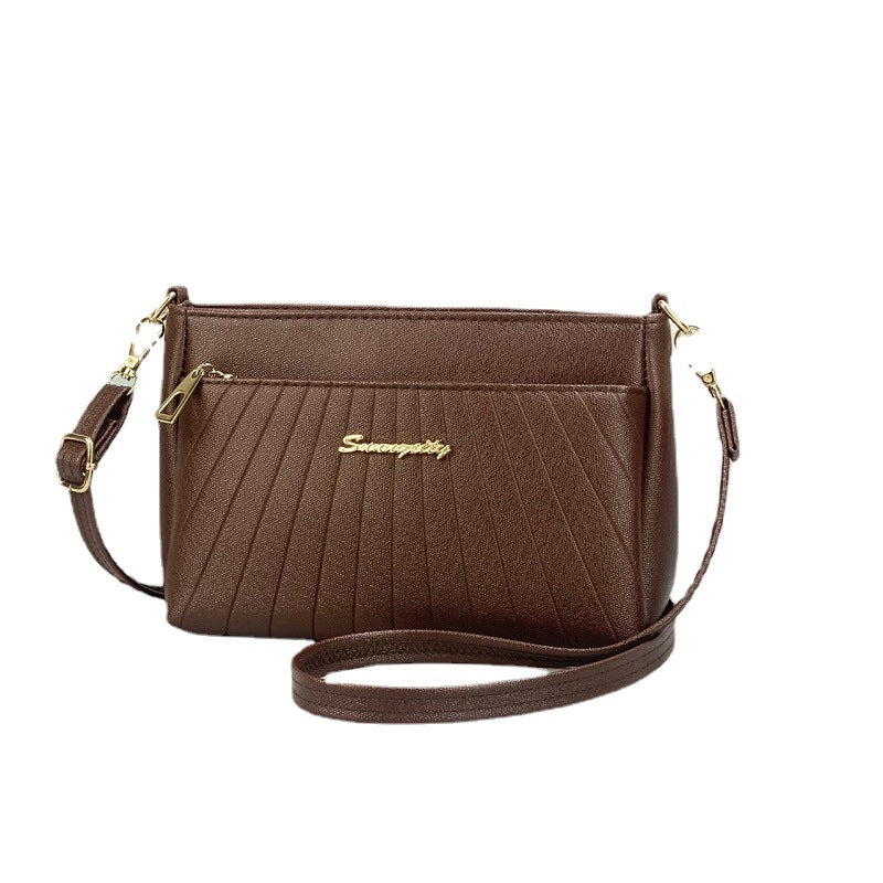 Stylish Rhombus Pattern Shoulder Bag for Middle-aged Mothers