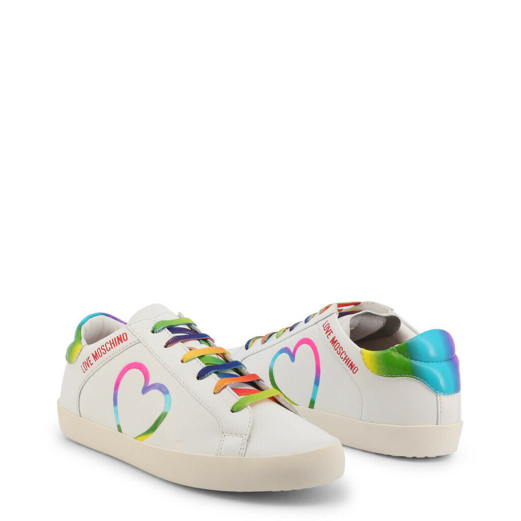 Women's Fashion Sneakers with Rainbow Heart Design