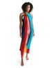 Sheer Color block Multicolor Swimwear Cover Up