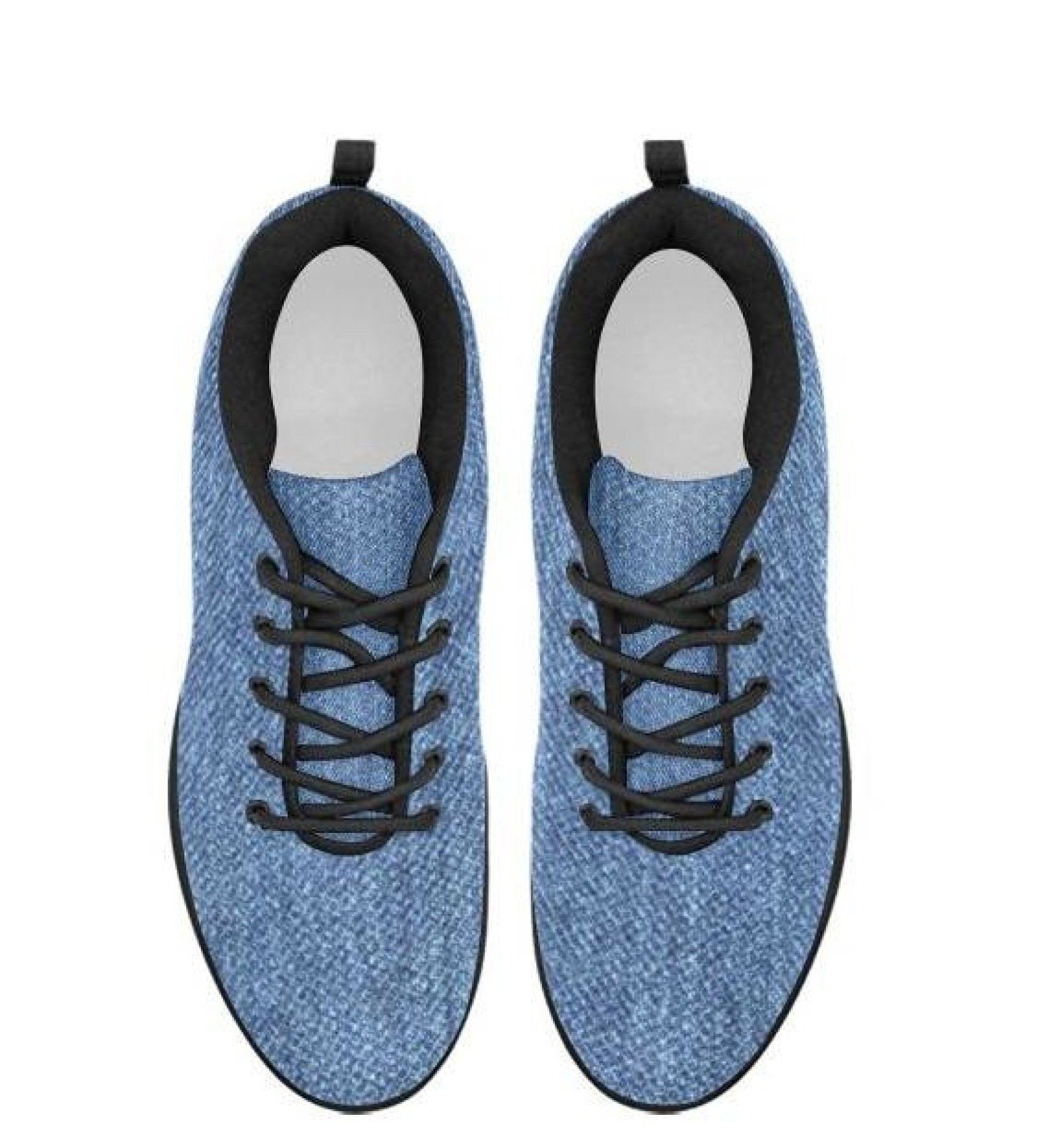 Denim-Printed Blue Women's Running Sneakers