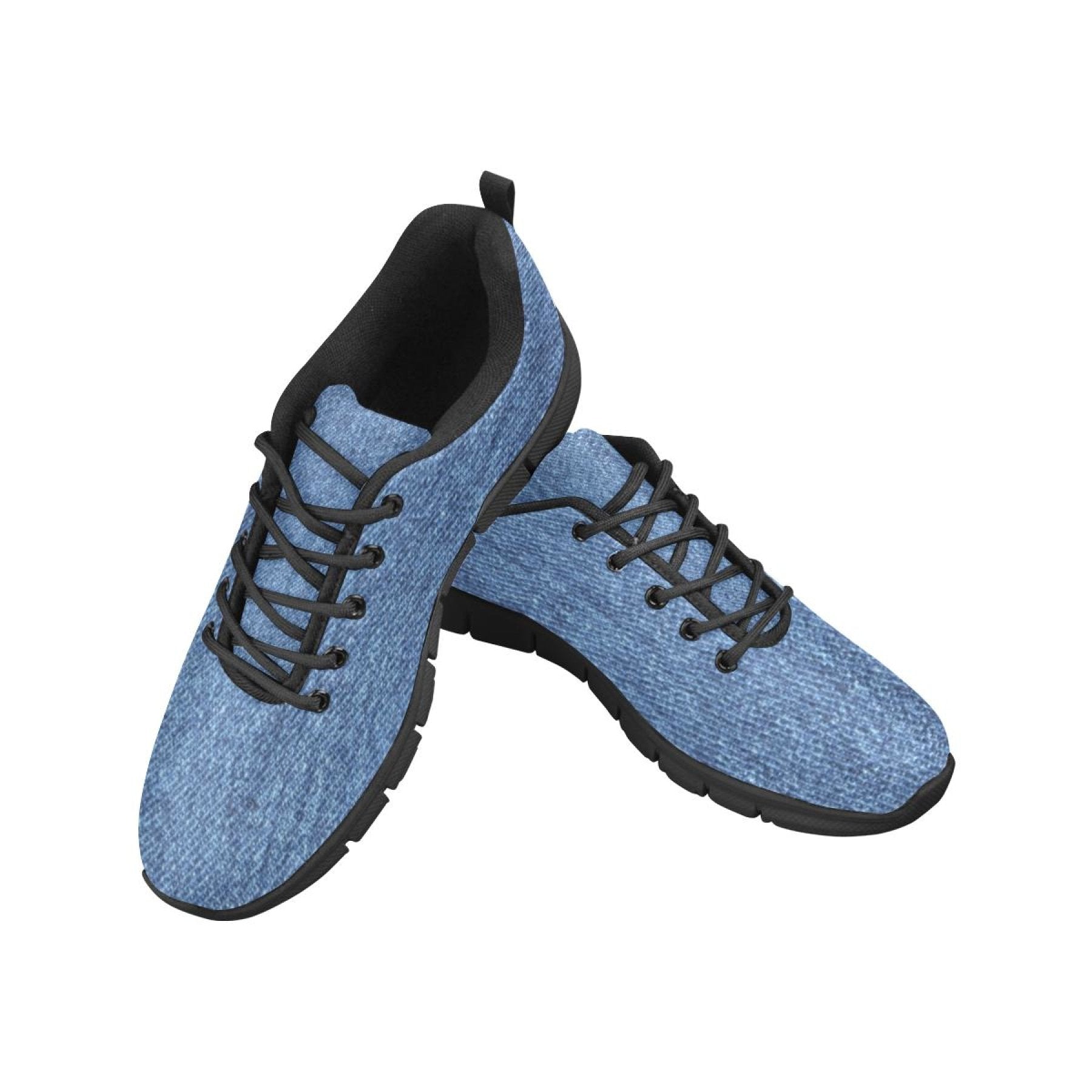 Denim-Printed Blue Women's Running Sneakers