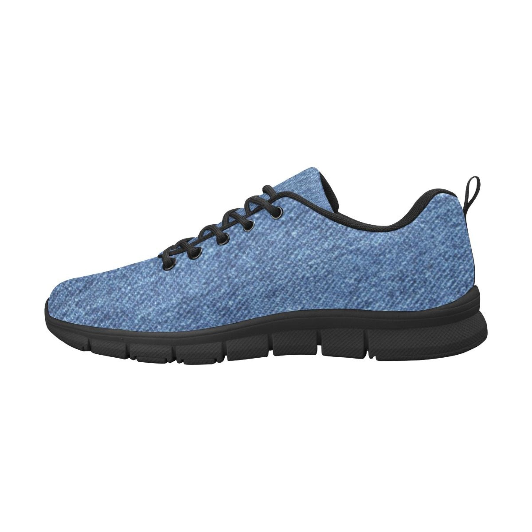 Denim-Printed Blue Women's Running Sneakers